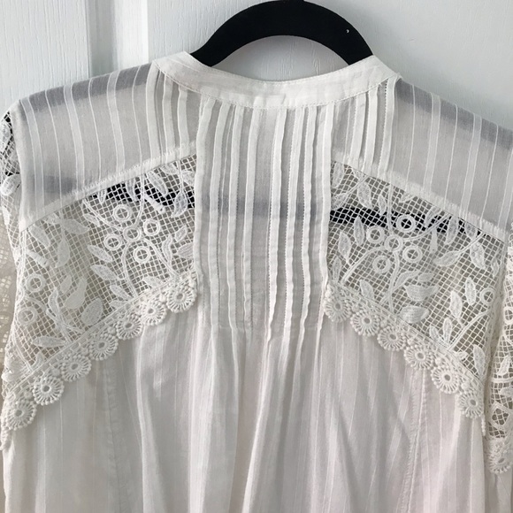 Anthropologie feather bone white lace shirt size xsmall - Picture 8 of 8